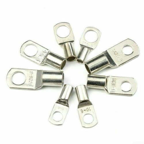 70Pcs Copper Tube Terminals Battery Welding Cable Lug Ring Crimp Connector Kit Moisture Sealed, Resistant to Weather and Flames