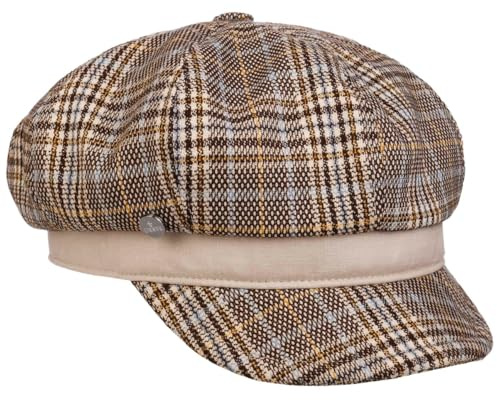 LIERYS Manija Ballonmütze Kariert Baumwolle Made in Italy Damen Sommer braun-beige One Size