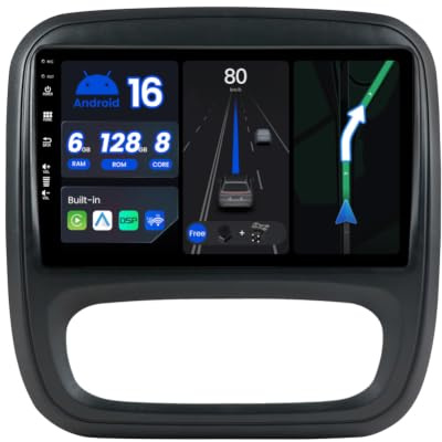 BXLIYER - [Octa-Core, 6G+128G] - Android 16 Autoradio Pour Renault trafic 3 / Opel Vivaro B (2014-2021) - Sans fil Carplay + Android Auto - Caméra + MIC - 2 Din IPS 9 Pouce - Dab Volant Dual Band WLAN