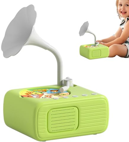 Lettore di storia musicale per – Lettore audio di grammofono interattivo con 96 carte | Giocattolo portatile ed educativo per ragazzi, migliorando l'apprendimento prescolare | Lettore di narratio
