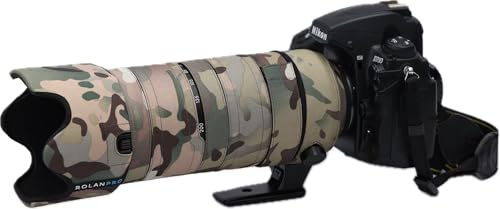 Rolanpro Copriobiettivo mimetico per Nikon AF-S 70-200 mm f/2.8E FL ED VR, custodia protettiva antipioggia #4 MC impermeabile