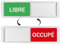 Panneaux de Porte LIBRE/OCCUPÉ avec 2 Adhésives, 17,7x5,2cm Enseigne Coulissante Magnétique Vert/Rouge Signe Décoratives d’argent Facile à Installer pour Bureaux, Toilettes, Salles de Réunion