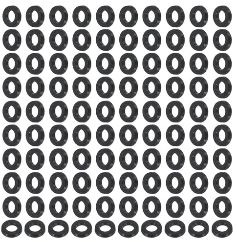 PATIKIL 120pcs M2.5 Arandelas planas de nylon 2.5x5x1mm ID*OD*espesor negro | Arandelas redondas planas de sellado de plástico Espaciador Juntas de repuesto