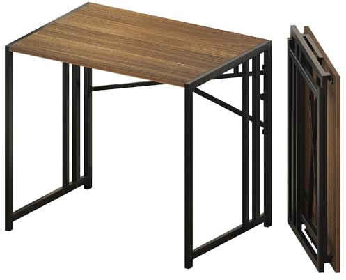 Lutown-Teen 83 cm Klappschreibtisch, Schreiben Gaming Computer Camping Schreibtisch, Keine Montage erforderlich Home Office Tisch, Espresso | Schreibtisch, Computertisch, keine Montage erforderlich, Heimbüro-Schreibtisch für kleine Räume