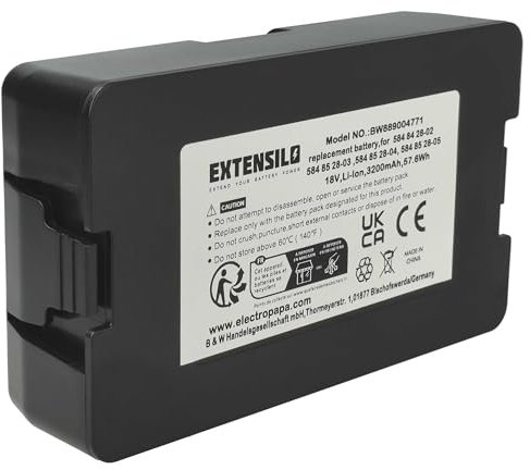EXTENSILO Akku Ersatz für Husqvarna 5848228-01, 5848428-02, 00059-32.472.01 (593247201) für Rasenroboter (3,2Ah, 18V, Li-Ion)