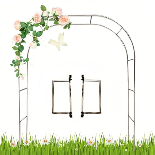 Wetterfest Rosenbogen Aus Metall, Stabil Gartenbogen Aus Edelstahl, Rosenspalier Rankhilfe Für Kletterpflanzen Und Rosen, 120-350cm(320 * 240cm/10.4 * 7.8ft)