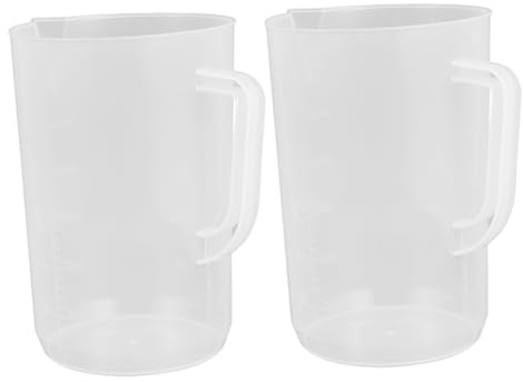 Healifty 2 Pièces Gobelet à Mesurer Transparent pour Mesure Précise de Cuisine et Garage Récipient Plastique pour Huile et Automobiles