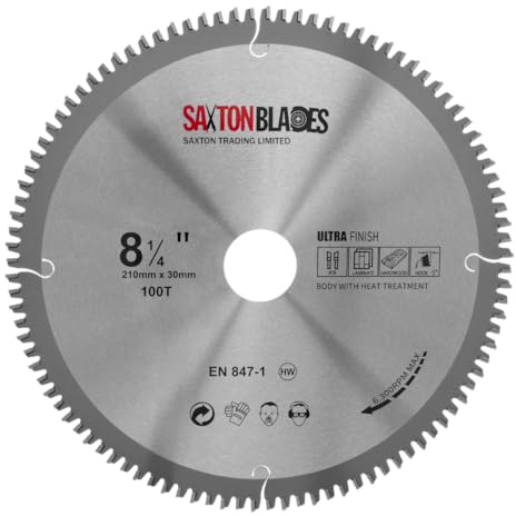 Saxton TCT Negative Rake/Hook Circular Blade 210mm x 100T x 30mm Bore