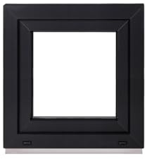 Framex Kellerfenster Fenster Kunststofffenster Innen Weiß/Außen Anthrazit Breite x Höhe 50 x 50 cm (500 x 500 mm) 2-fach (32 mm) Dreh Kipp DIN Links