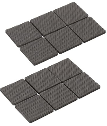 Angoily 12 pezzi Feltrini Antiscivolo per Mobili Autoadesivi Nero Protezione Pavimenti Sedie Tavoli Silenziosi e Resistenti