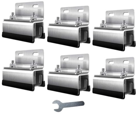 Compatible con kit de montaje en baca for autocaravanas y furgonetas con llave, soportes fotovoltaicos universales for el transporte de equipos y paneles solares.(6pcs)