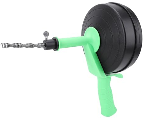 Naroote Sonda Manuale per Scarichi, Sturalavandini con Molla in Acciaio Al Manganese, Modalità Manuale e Elettrica, Strumento per Pulire Gli Scarichi, per Bagno, Vasca da Bagno (10m Primavera)