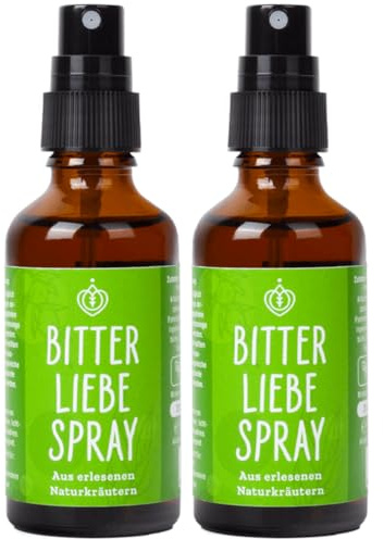 BitterLiebe - Spray amaro da 50 ml – Gocce amare come pratico spray – Carciofo e dente di leone per la digestione* – contro la fame di dolci* – secondo Hildegard di Bingen