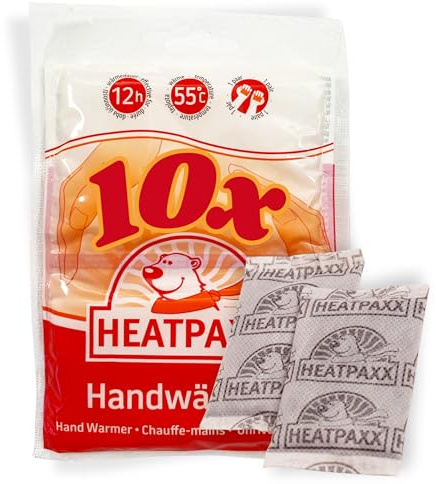 HeatPaxx Lot de 10 Paires de Chauffe-Mains jetables activés par l'air pour l'extérieur, Les Sports d'hiver et la Vie Quotidienne - Jusqu'à 12 Heures de Chaleur