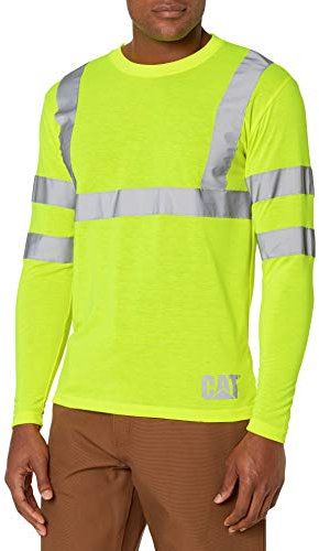 Caterpillar Herren-T-Shirt, hohe Sichtbarkeit, langärmelig - Gelb - XX-Large