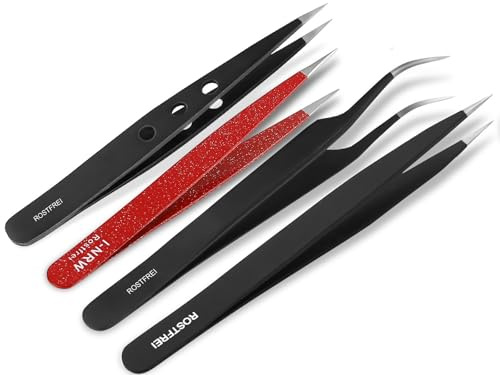 Zeckenpinzette Zeckenzange Pinzette Spitzpinzette 4er Set Zeckenentferner | Zum Entfernen von Zecken und Fremdkörpern bei Tieren