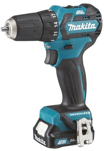 Makita DF332DSAJ 12V Max Li-Ion CXT Brushless Drill Driver Complete with 2 x 2.0 Ah Li-Ion Batteries and Charger Supplied in A Makpac Case