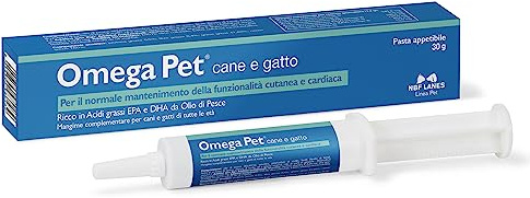 NBF Lanes | Omega Pet Cane e Gatto, Pasta Appetibile 30 g, per il Normale Mantenimento della Funzionalità Cutanea e Cardiaca