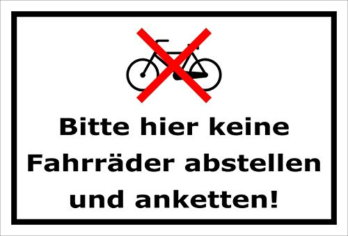 Melis-Folienwerkstatt Schild - Fahrräder abstellen - 15x10cm | 3mm Aluverbund – S00050-022-A -20 Varianten