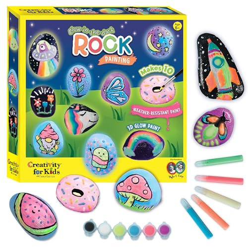 Creativity for Kids Rock Painting Kit - Glow in the Dark Rock Kit: Crafts for Kids, Painting Rocks Arts and Crafts, Kids Gift (Ages 6+)