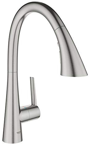 Grohe 32298DC2 Zedra Single-Handle Pull Down Triple Spray Kitchen Faucet in Supersteel