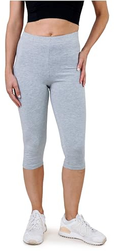 SES Leggings Capri 3/4 da donna in cotone - Grigio - 7-8