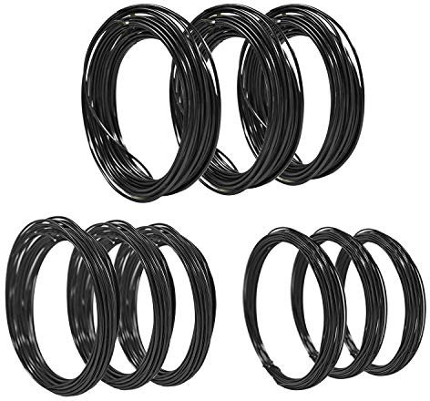 FALIDI BonsaiDraht und BonsaiWerkzeugSet – 9 Rollen Baumtrainingsdrähte 700 m insgesamt mit BonsaiDrahtschneider, eloxierter Aluminiumdraht 1 mm1,5 mm2,0 mm Trainingsdraht, für BonzaiBäume