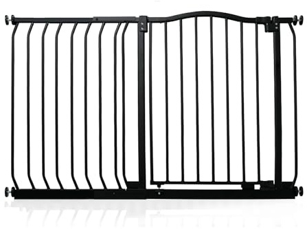 Safetots Curved Top Hundgrind, 116cm - 125cm, Mattsvart, Tryckmonterad Trappgrind, Barngrind för Dörrar, Hallar och Utrymmen, Säkerhetsbarriär, Enkel Installation