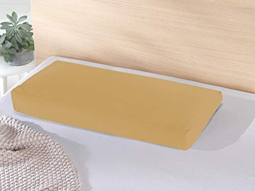 Theraline Pearlfusion orthopädisches Schlaf- & Nackenstützkissen, Komfortbreite 72cm | patentiert und einzigartig | Höhe 12 cm | inkl. Außenbezug Bernstein Bamboo-Collection