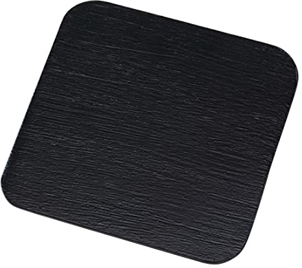 NKlaus piatto per candele alluminio nero 10x10 cm sottobicchiere portacandele decorazione da tavolo spazzolato - Design 10397