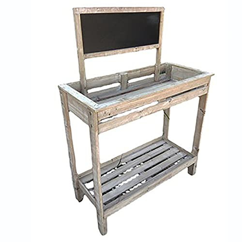 QLLL Table de Rempotage Jardinage Multi-équipée avec Étagère de Rangement - Table de Plantation en Bois avec Tableau Noir - Table de Plantation pour Porche, Serre, Jardin, Patio et Balcon