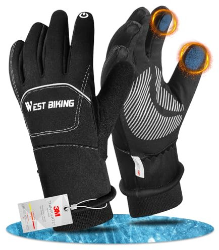 WESTGIRL Fahrradhandschuhe - 3M Thinsulate Winter Warme Handschuhe Herren Damen - wasserdichte Thermo Touchscreen Motorrad Handschuhe - Winterhandschuhe Skihandschuhe für MTB Snowboard