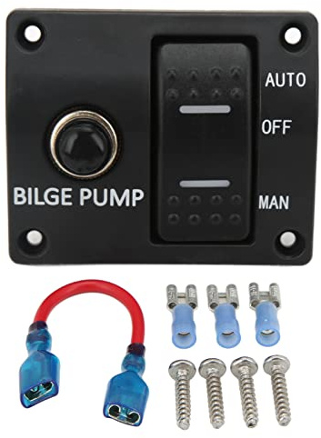 Schalttafeln für Boote， Wippschalterfeld ， 3-Wege-Bilgenpumpen-Schalttafel 12V 24V Eingebauter 15A-Leistungsschalter für Yachtzubehör