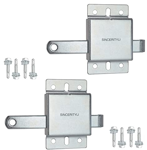 QZATTCAEN Garage Door Side Lock Inside Deadlock for Most Garage Door Galvanized Steel -2pack