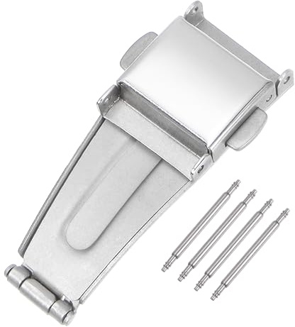 sourcing map Estensore per cinturino in acciaio inox con fibbia deployante per orologio, 15mm, Acciaio inossidabile