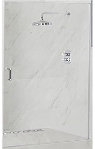 MILANO Chrome Single Hinged Frameless Shower Door 1000mm