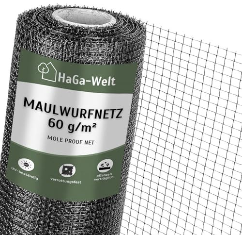 HaGa Maulwurfnetz - 1m x 10m - Schutznetz gegen Maulwurf - effektives Maulwurf vertreiben unter Rasen & Rollrasen - Tierfreundlicher Maulwurf Vertreiber & Maulwurfschreck