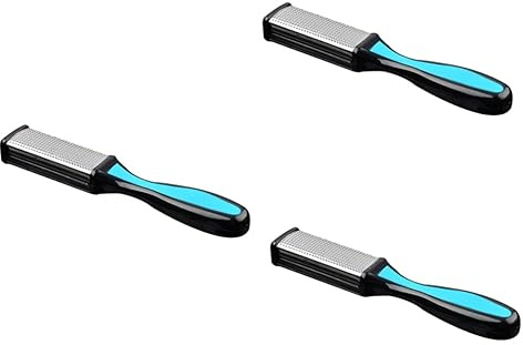 Beavorty 3stücke Dead Skin Remover Edelstahl Fußfeile Mit Doppelter Seite Pediküre Schaber Für Entfernung Von Hornhaut Und Abgestorbener Haut Ergonomischer Griff Zufällige Farbe