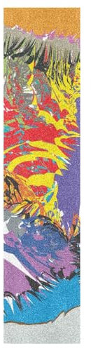KAAVIYO Kunst Abstrakt Bunte Malerei Muster Skateboard Griptape rutschfest Selbstklebend Longboard Griptapes Aufkleber Griffband(9x33in,44x10in 1pcs)