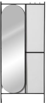 BigBuy Home Golvstående klädställ svart järn spegel 70 x 4 x 160,5 cm