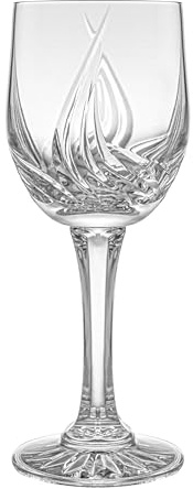 Barski Wine - Glass - Cordial - Sherry - Set of 6 - Glasses - Crystal - Hand Cut - Stemmed - 4.5 Oz. - Great for Wine - Liquor - Made in Europe
