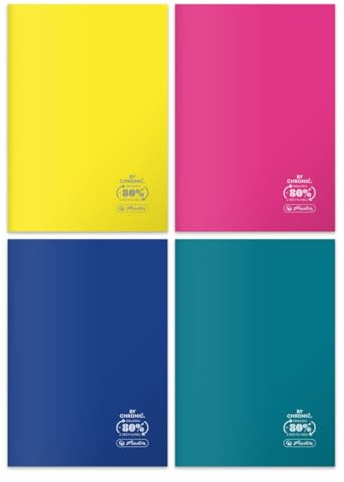 Herlitz® Schulheft B5 kariert 60 Artikelblatt | Softcover | Brulion Notizblock | für Notizen der Kalligraphie Schule für Schüler | ECO PP FSC | Universal | Farbe wählbar | COLORS