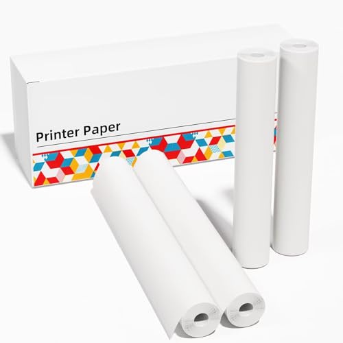 A4 Thermal Printer Paper Sheets (210 x 297mm), Thermal Sheets Compatible with Phomemo M832/M834 PJ762/PJ763MFi, HPRT MT800 – Thermal Printer Paper (2 Roll - Thermal Paper (54 Sheets))