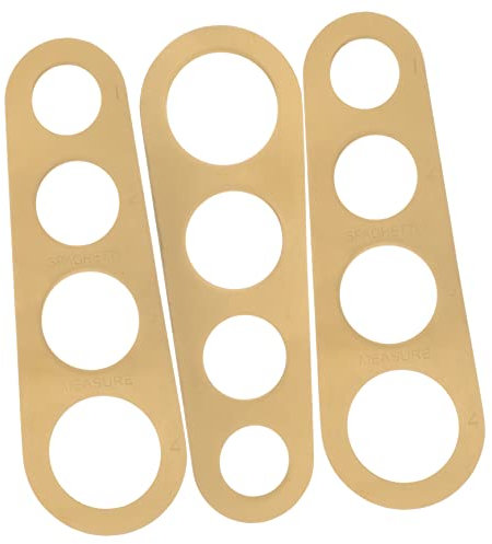 LABRIMP 3pcs Pasta Measurer Gold of Spaghetti Measuring Tool Noodle Measurer for Fresh Pasta Stainless Steel Ruler
