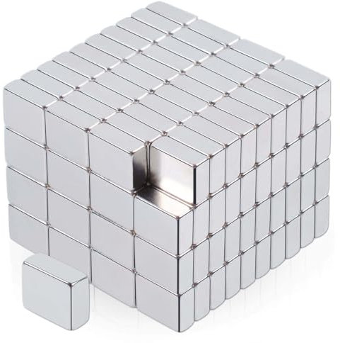 150 Stück Kleine Neodym Magnete Extra Stark, 5mm x 4mm x 2mm Mini Rechteckig Set für Magnettafel, Whiteboard, Kühlschrank, Basteln und Fotos