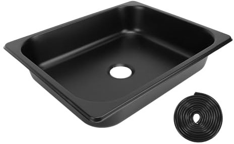 Waschbecken für Wohnmobile, 32,1 X 26,9 X 6,6 Cm, Handwaschbecken aus Edelstahl mit 4,1 Cm Abfluss, Einbau-Waschbecken mit Einzelbecken, Wohnmobil-Anhänger-Zubehör (BLACK)