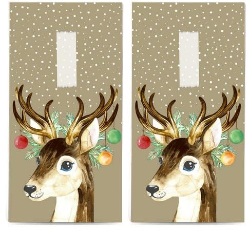 20 einzelne Taschentücher Weihnachten Geschmückter Hirsch. 2 Packungen mit 10 einzelnen Papiertaschentücher bedruckt als Geschenk.