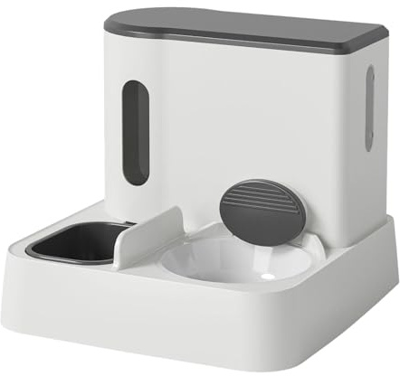 Hundskålsset – 1 000 ml automatisk husdjursmatare, torrmatdispenser | automatisk hund- och kattmatautomat, set med skålar, baserad mat och vattendispenser