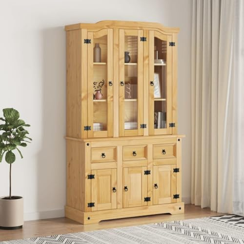 Highboard Corona Brown 44.1x16.9x77.2 Solid Wood Mexican Pine