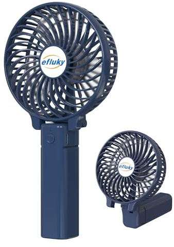 efluky Handventilator, Tragbarer Mini Ventilator, Faltbarer USB-Ventilator Wiederaufladbar, Kleiner Taschenventilator Mit 3 Geschwindigkeitsstufen, Handventilator für Outdoor Reisen